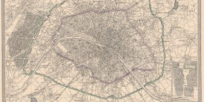 Karta över Paris 1850