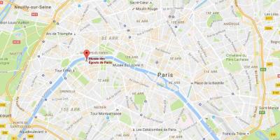 Karta över Paris kloaker