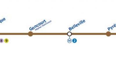 Karta över Paris tunnelbana linje 11