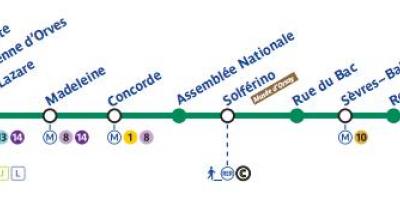 Karta över Paris tunnelbana linje 12