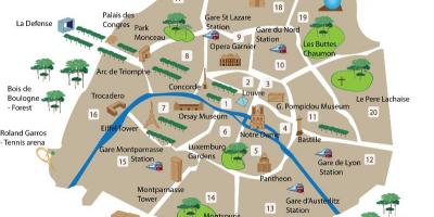 Karta över Paris turist