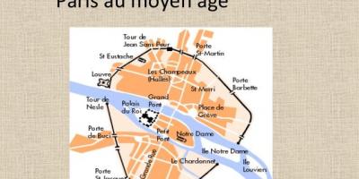Karta över Paris i Medeltiden
