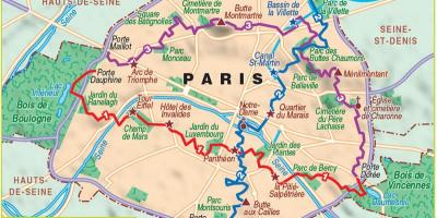 Karta över Paris vandring