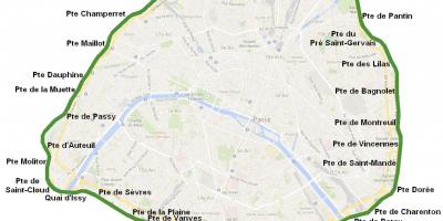 Karta över Stadens portar Paris